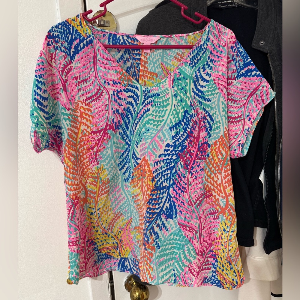 Lilly Pulitzer Colorful Silk Blouse